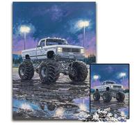 Puzzle per adulti 1000 pezzi Monster Truck psichedelico Puzzle in legno per regali di decorazione per la casa, giocattolo stimolante per la famiglia Perfetto per le serate di gioco 50X75CM