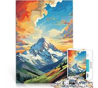 Puzzle per adulti 1000 pezzi Montagne PopArt Fatto di legno，Adatto a partire dai 14 anni Per il divertimento in famiglia Migliorare l'amore tra le coppie。misurare：50x75cm/19.68x29.52pollice
