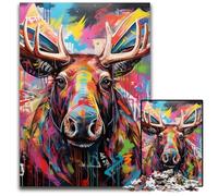 Puzzle per adulti 1000 pezzi Moose Graffiti Puzzle impossibili per adulti Ideale per divertimento in famiglia, relax e regali per le feste 50x75CM/19,68x29,52 pollici