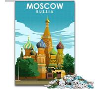 Puzzle per adulti 1000 pezzi Mosca Russia Viaggi Arte, aiuta il cervello a esercitare giocattoli avvincenti per coltivare la pazienza Decorazione perfetta 26x38cm