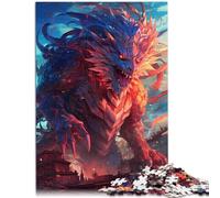 Puzzle per adulti 1000 pezzi mostri drago rabbia difficile e impegnativo 26 x 38 cm con poster e quiz abbinati