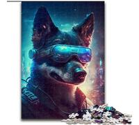 Puzzle per adulti 1000 pezzi, motivo: cane umano punk, adatti a partire dai 14 anni, ideali come regalo per tutta la famiglia dimensioni 50x75cm