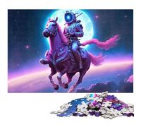 Puzzle per adulti, 1000 pezzi, motivo: cavallo astronauta, decorazione colorata per la casa e gioco interattivo per famiglie, 26X38CM/10,23x14,96 pollici