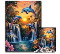 Puzzle per adulti, 1000 pezzi, motivo: delfino dei sogni, puzzle in cartone, decorazione colorata per la casa e gioco interattivo per famiglie, 26x38cm