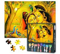 Puzzle per adulti, 1000 pezzi, motivo Dio indiano, puzzle Jigsaw (70 x 50 cm), Radha Krishna impegnativi puzzle per adulti, gioco di famiglia per uomini e donne (decorazione per la casa)