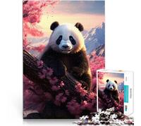 Puzzle per adulti, 1000 pezzi, motivo: fiori di ciliegio e panda puzzle tagliati con precisione per alleviare lo stress per adolescenti dai 14 anni e oltre 26 x 38 cm
