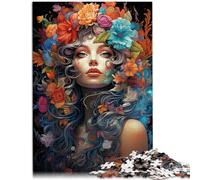 Puzzle per adulti, 1000 pezzi, motivo floreale, giochi educativi per la casa, giocattolo fai da te, 26 x 38 cm, con poster e quiz abbinati