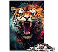 Puzzle per adulti, 1000 pezzi, motivo galassia tigre, assemblaggio, aiuta il cervello ad allenare i giocattoli che creano dipendenza per promuovere la pazienza 26 x 38 cm