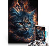 Puzzle per adulti, 1000 pezzi, motivo: gattini del fuoco, il puzzle con poster coordinato e foglio quiz per adolescenti dai 14 anni in su, 50 x 75 cm