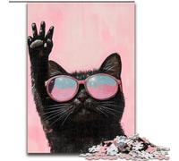 Puzzle per adulti 1000 pezzi, motivo: gatto, rompicapo per decorazioni murali, regali unici per compleanno e Natale per bambini dai 14 anni dimensioni 26x38cm