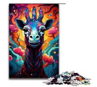 Puzzle per adulti 1000 pezzi motivo giraffa alla moda colorato per bambini in legno giocattolo educativo intellettuale decomprimente 75x50 cm