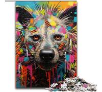 Puzzle per adulti 1000 pezzi, motivo: graffiti di iene, in legno, idea regalo per le feste, opera d'arte umoristica, grafica dettagliata, 50x75cm, festa di compleanno per uomini e donne