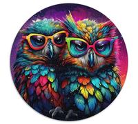 Puzzle per adulti 1000 pezzi, motivo: gufo fantasy, puzzle rotondo 1000 pezzi, per serate di gioco in famiglia, decorazioni per la casa e regalo per allenare la mente (67,5x67,5cm)