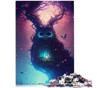 Puzzle per adulti, 1000 pezzi, motivo: gufo, mondo delle fiabe, divertimento per tutta la famiglia, gioco di famiglia, antistress, sfida difficile, 50 x 75 cm