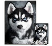 Puzzle per adulti, 1000 pezzi, motivo: Husky, in legno, regalo per uomini e donne, per tutti i giorni e per occasioni speciali, 50x75cm