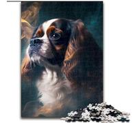 Puzzle per adulti, 1000 pezzi, motivo: King Charles Spaniel, livello di abilità: principiante, ideale come regalo di compleanno e per le feste (dimensioni: 26x38cm)