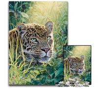 Puzzle per adulti, 1000 pezzi, motivo leopardo della giungla, in cartone, per regali di decorazione per la casa, giocattolo stimolante per la famiglia, perfetto per le serate di gioco, 26x38cm