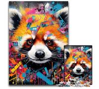 Puzzle per adulti, 1000 pezzi, motivo: panda rosso, decorazione colorata per la casa e gioco interattivo per famiglie, 50x75CM/19,68x29,52 pollici.