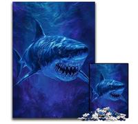 Puzzle per adulti 1000 pezzi, motivo: squalo fantasy, antistress, per ammazzare il tempo in casa, un'opera d'arte per bambini dai 14 anni in su, 26x38cm