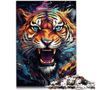 Puzzle per adulti, 1000 pezzi, motivo: tigre, divertimento in famiglia, 50 x 70 cm, con parti completamente intrecciate a caso, per adolescenti dai 14 anni in su