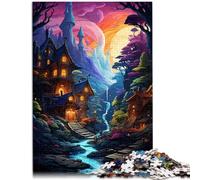 Puzzle per adulti, 1000 pezzi, motivo villaggio fantasy, il puzzle, decorazione da parete, per compleanni, adolescenti dai 14 anni, 26 x 38 cm