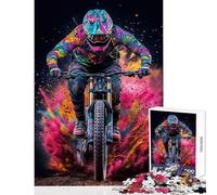 Puzzle per adulti 1000 pezzi Mountain Biker in Color Blast Decorazione per la casa Giocattoli Regalo per compleanni Giochi rilassanti Ogni pezzo è unico - dimensioni 50x75cm