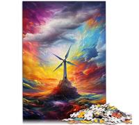 Puzzle per adulti 1000 pezzi Mulini a vento colorati per regali di puzzle sollievo dallo stress sfida difficile per adolescenti dai 14 anni e oltre 26 x 38 cm