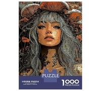 Puzzle Per Adulti 1000 Pezzi Mushroom Crowned Woman Portrait Puzzle Per Adolescenti Giocattoli Antistress Sfida Difficile Regali Unici Per Compleanno 38x26cm/1000pcs