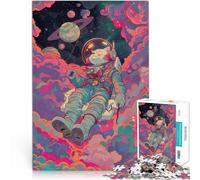 Puzzle per adulti 1000 pezzi musica astronauta gatto compito di pensiero per la decorazione da parete unico compleanno 26 x 38 cm