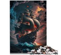 Puzzle per adulti, 1000 pezzi, nave da pirata fantasia, giochi educativi per la casa, giocattolo fai da te, 26 x 38 cm, per alleviare lo stress, sfida difficile