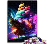 Puzzle per adulti 1000 pezzi Nave pirata colorata Aiuta il cervello a esercitare Giocattoli avvincenti per coltivare la pazienza Un'opera d'arte 50x75cm