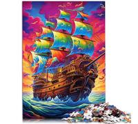 Puzzle per adulti 1000 pezzi nave pirata colorata divertente per tutta la famiglia 50 x 75 cm per alleviare lo stress sfida difficile per 14 anni