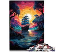 Puzzle per adulti, 1000 pezzi, nave pirata, giocattolo educativo per alleviare lo stress, 50 x 70 cm, decorazione per la casa e regali per adolescenti dai 14 anni in su