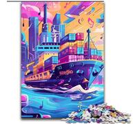 Puzzle per adulti 1000 pezzi Navi colorate in legno, regalo divertente e attività per la casa 50x75cm Festa di compleanno per uomini e donne