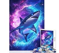 Puzzle per adulti 1000 pezzi Nebulosa dello squalo cosmico Giocattoli antistress Regalo per compleanni Gioco impossibile Migliora l'amore tra coppie Dimensioni 38x52cm