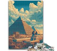 Puzzle per adulti 1000 pezzi Necropoli di Giza Puzzle d'arte per adulti, antistress Sfida difficile Decorazione per la casa Giocattoli (75x50cm)