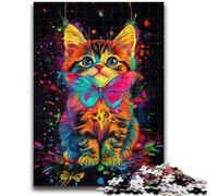 Puzzle per adulti 1000 pezzi Neon Cat Giocattoli educativi di apprendimento Giochi per famiglie Migliora l'amore tra coppie 26X38CM
