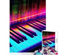 Puzzle per adulti 1000 pezzi Neon Glow Techno Piano Giocattoli antistress Idee regalo Gioco pratico Migliorare l'amore tra coppie Dimensioni 50x75cm