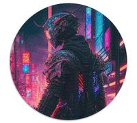 Puzzle per adulti, 1000 pezzi Neon Warrior, puzzle rotondi in cartone, rompicapo impegnativo per adolescenti, perfetto per l'arredamento della casa o come regalo, 67,5x67,5 cm