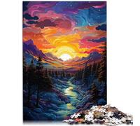 Puzzle per adulti, 1000 pezzi, nevicata al tramonto, per tutta la famiglia a partire dai 14 anni, 26 x 38 cm