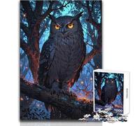 Puzzle per adulti 1000 pezzi Nightwatcher︰ Il gufo mistico, gioco educativo per l'apprendimento, ottimo regalo per i giochi (dimensioni 50x75cm)