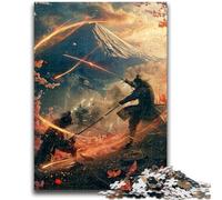 Puzzle per adulti 1000 pezzi Ninja ai piedi del monte Fuji, antistress, sfida difficile, regalo per tutta la famiglia, 50x75cm