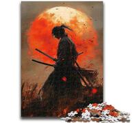 Puzzle per adulti 1000 pezzi Ninja sotto la luna di sangue, giocattolo educativo intellettuale decomprimente, regalo di compleanno, regali 26X38CM