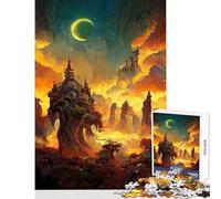 Puzzle per adulti 1000 pezzi Notte in una terra fantastica Giocattolo Decorazione da parete Regali per donne e uomini Gioco pratico Migliora l'amore tra coppie Dimensioni 38x52cm