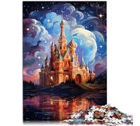 Puzzle per adulti, 1000 pezzi, notte nel castello fantasy, gioco di pensiero, 26 x 38 cm, adatto come decorazione da scrivania per 14 anni