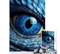 Puzzle per adulti 1000 pezzi Occhio di drago blu Giocattoli antistress Ottimi regali e giocattoli Gioco pratico con pezzi completamente interconnessi di forma casuale Dimensioni 38x52cm