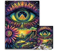 Puzzle per adulti 1000 pezzi Occhio psichedelico Puzzle in legno Sfida educativa, Offerta come regalo per tutta la famiglia per 14+ 50X75cm