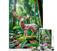 Puzzle per adulti 1000 pezzi origami cervo nella foresta decorazione per la casa giocattoli regali di compleanno gioco educativo collezione di artisti belle arti dimensioni 38x52cm