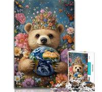 Puzzle per adulti 1000 pezzi "Orsetto che tiene la Terra" per adulti ideale come regalo per tutta la famiglia adatto per adulti e bambini 75x50cm