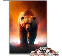 Puzzle per adulti 1000 pezzi Orso bruno in legno, idea regalo per le feste, opera d'arte umoristica, opera d'arte dettagliata 50x75cm, festa di compleanno per uomini e donne